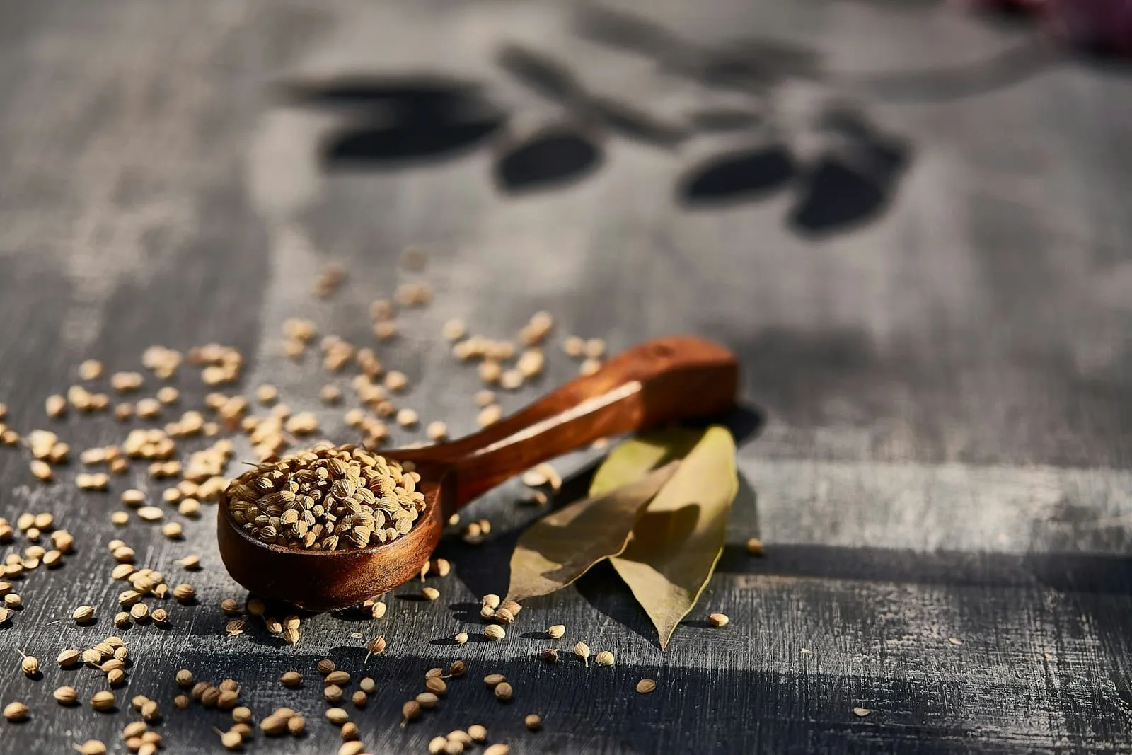 Psyllium seeds on a wooden spoon